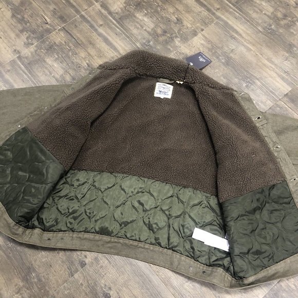 Levis Made & Crafted Men Oversized Type II Sherpa Trucker Jacket Moss Rock XL - Picture 4 of 11